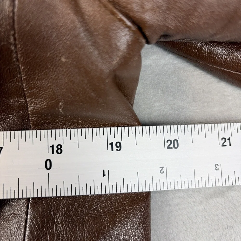 Vintage Lord & Taylor Women's 8 Brown Lamb Leather Blazer Jacket - Picture 10 of 13